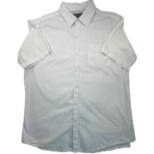 Rugby University Button Up Shirt Cotton Micro Dot Short Sleeve XL